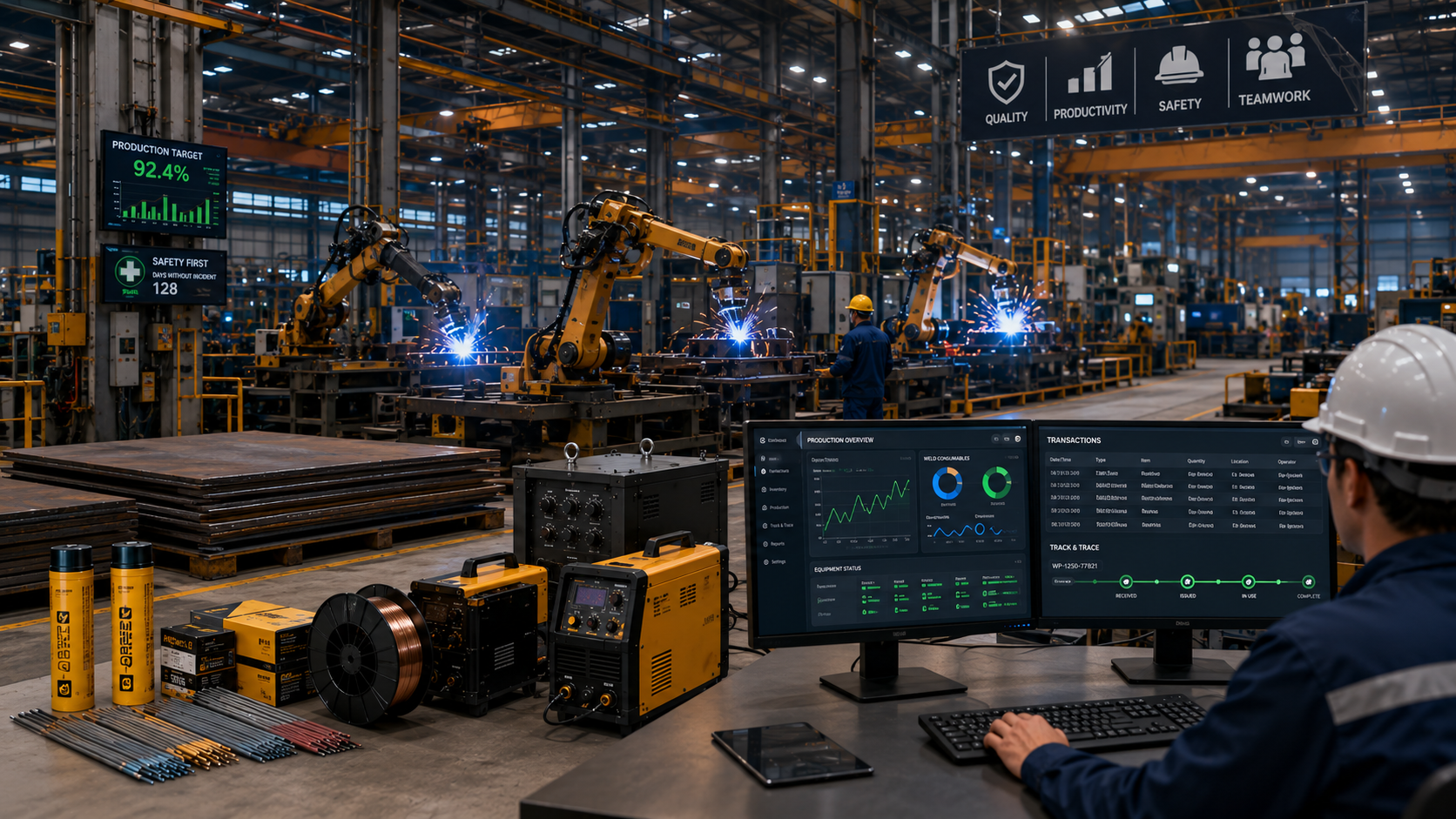 Industrial manufacturing plant floor